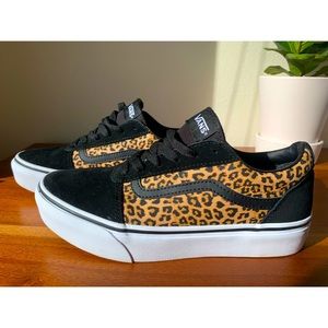 Vans Ward Cheetah Platform Sneaker (big kids)